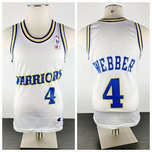 VTG Golden State Warriors Chris Webber White Jersey Rare Champion NBA Size 36